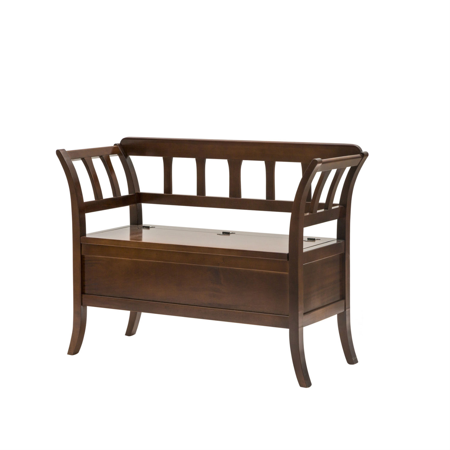 Cassapanca Country In Legno Color Noce Con Contenitore