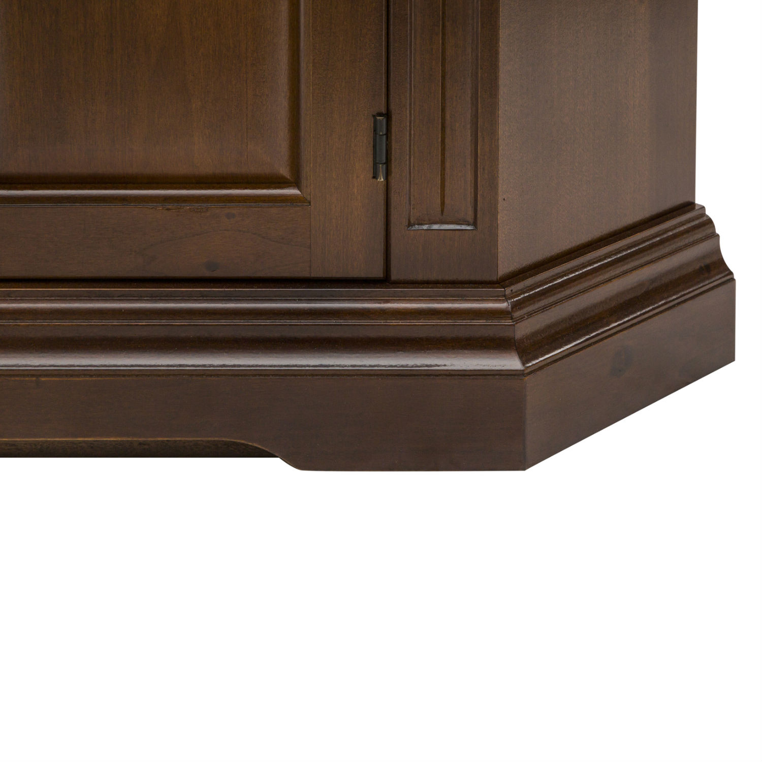 Mobile ad angolo porta tv in legno color noce a due ante