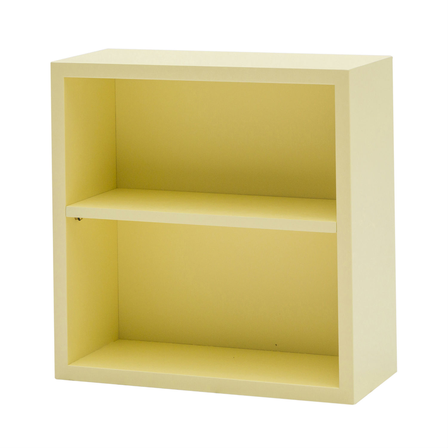 Mobile Box Quadrato In Legno Colore Giallo Laccato Cm. 40x40 Con 2 Vani (disponibile anche in altri colori)