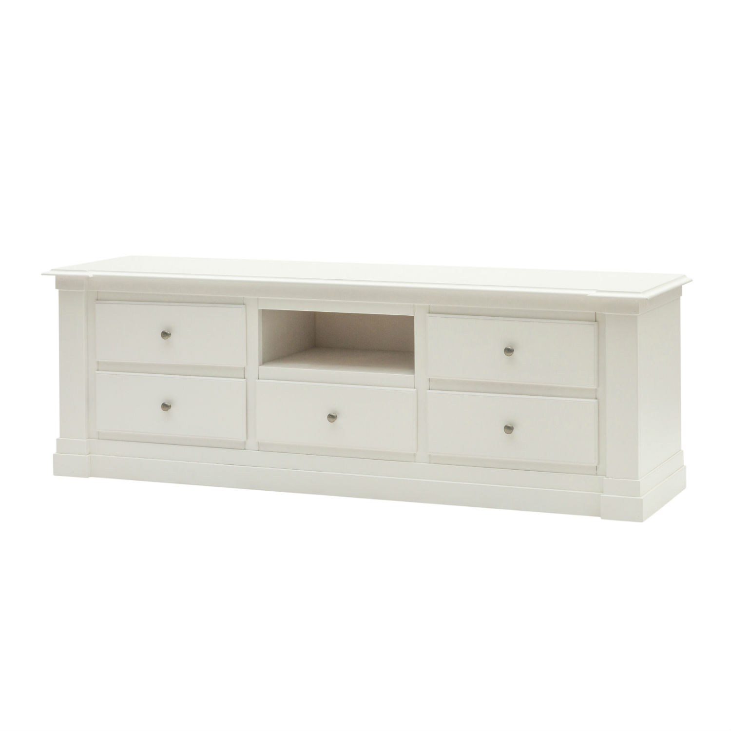 Mobile Moderno Porta Tv  In Legno Laccato Bianco A 5 Cassetti (disponibile anche in altri colori)