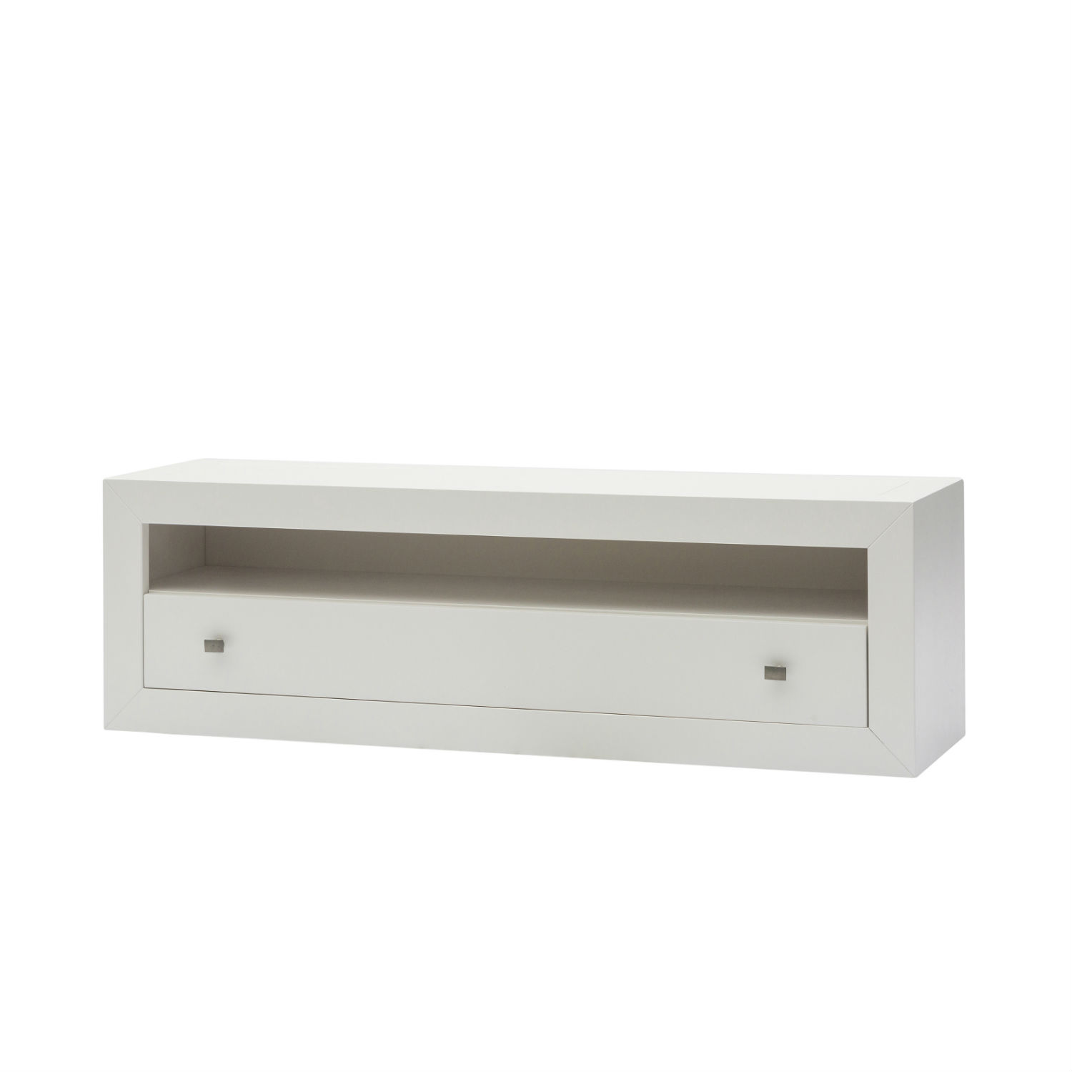 Pensile Moderno Porta TV In Legno Laccato Bianco Con Cassetto (disponibile anche in altri colori)