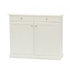 Credenza 2 Porte 2 Cassetti Laccato Bianco