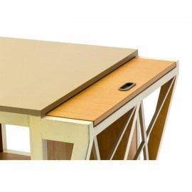 Tavolino da Salotto con Tiretti Laterali Bicolore