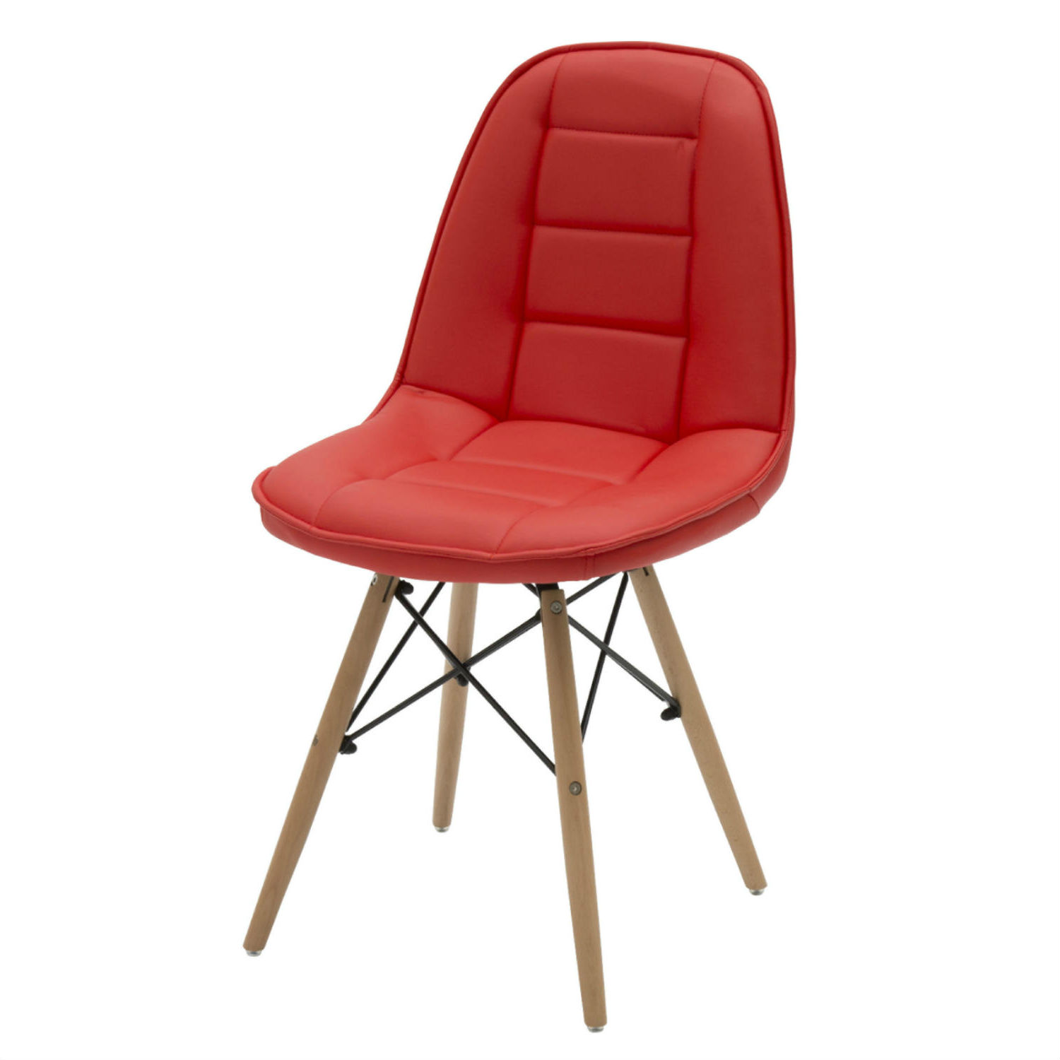Sedia Moderna per Ufficio in Ecopelle Rossa 2 Pezzi (disponibile anche in altri colori)
