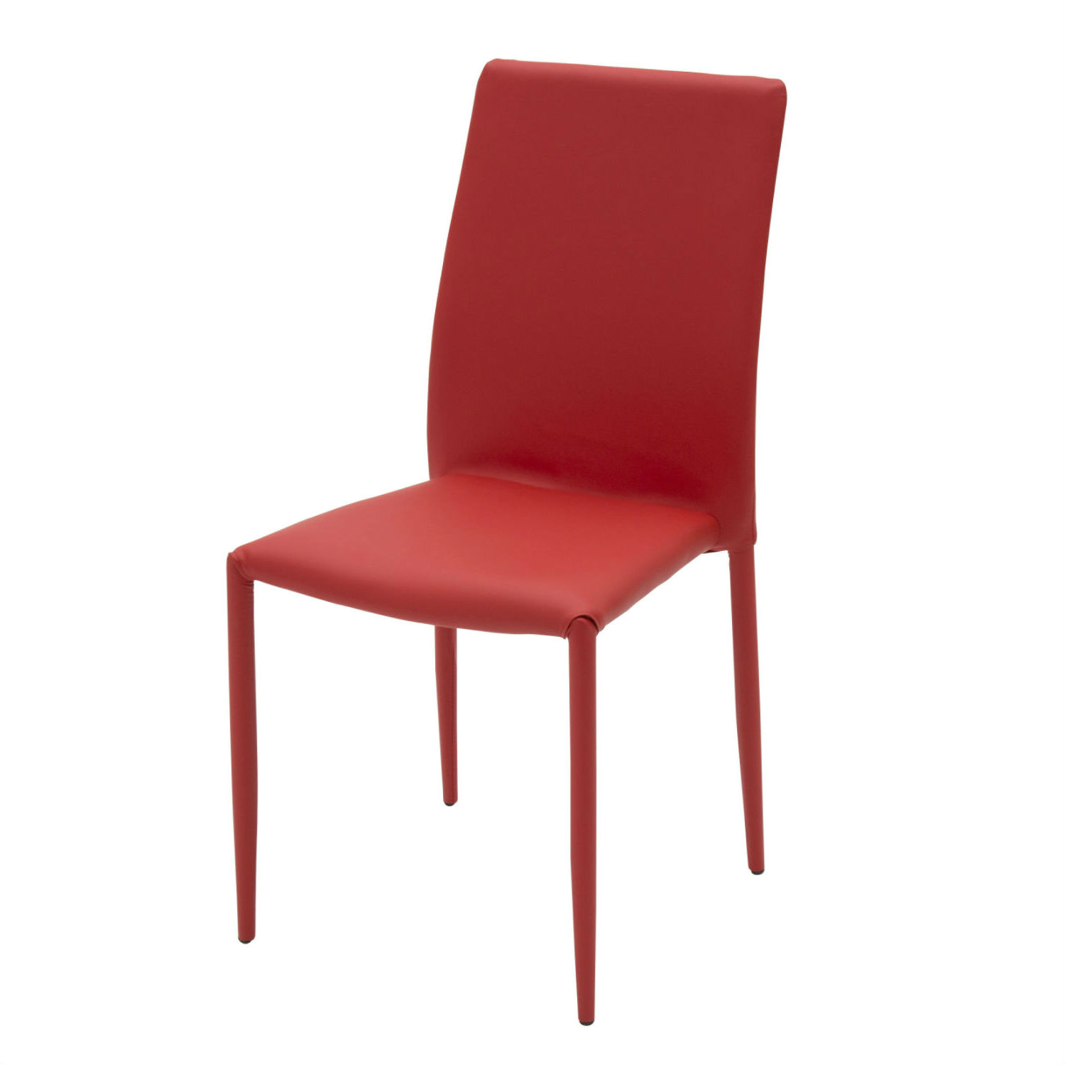 Sedia Moderna Per Soggiorno Rivestita In Ecopelle Rossa In Confezione Da 6 Pezzi (disponibile anche in altri colori)