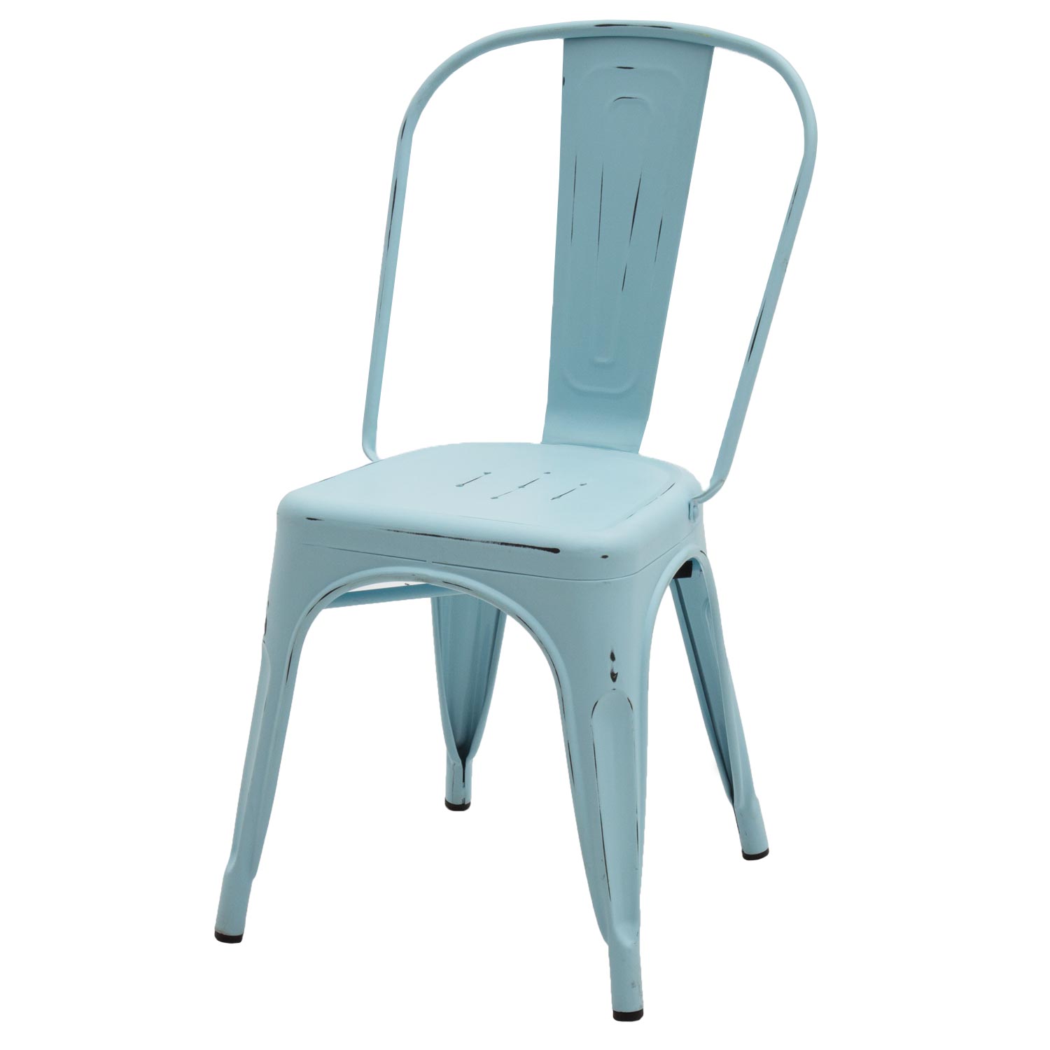 Sedia Moderna In Metallo Colore Azzurro Anticato 2 Pezzi (disponibile anche in altri colori)