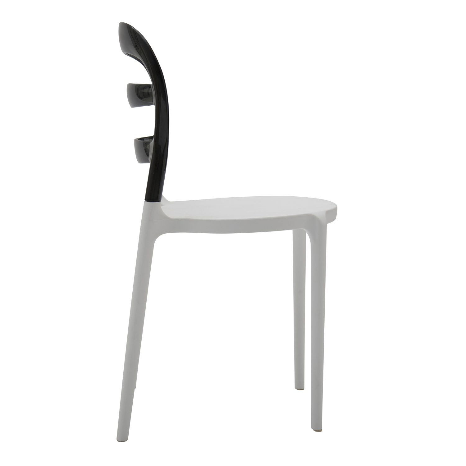 Sedia in Plastica Bianca con Schienale Trasparente Grigio 4 Pezzi Sedia in Plastica Bianca con Schienale Trasparente Grigio 4 Pezzi