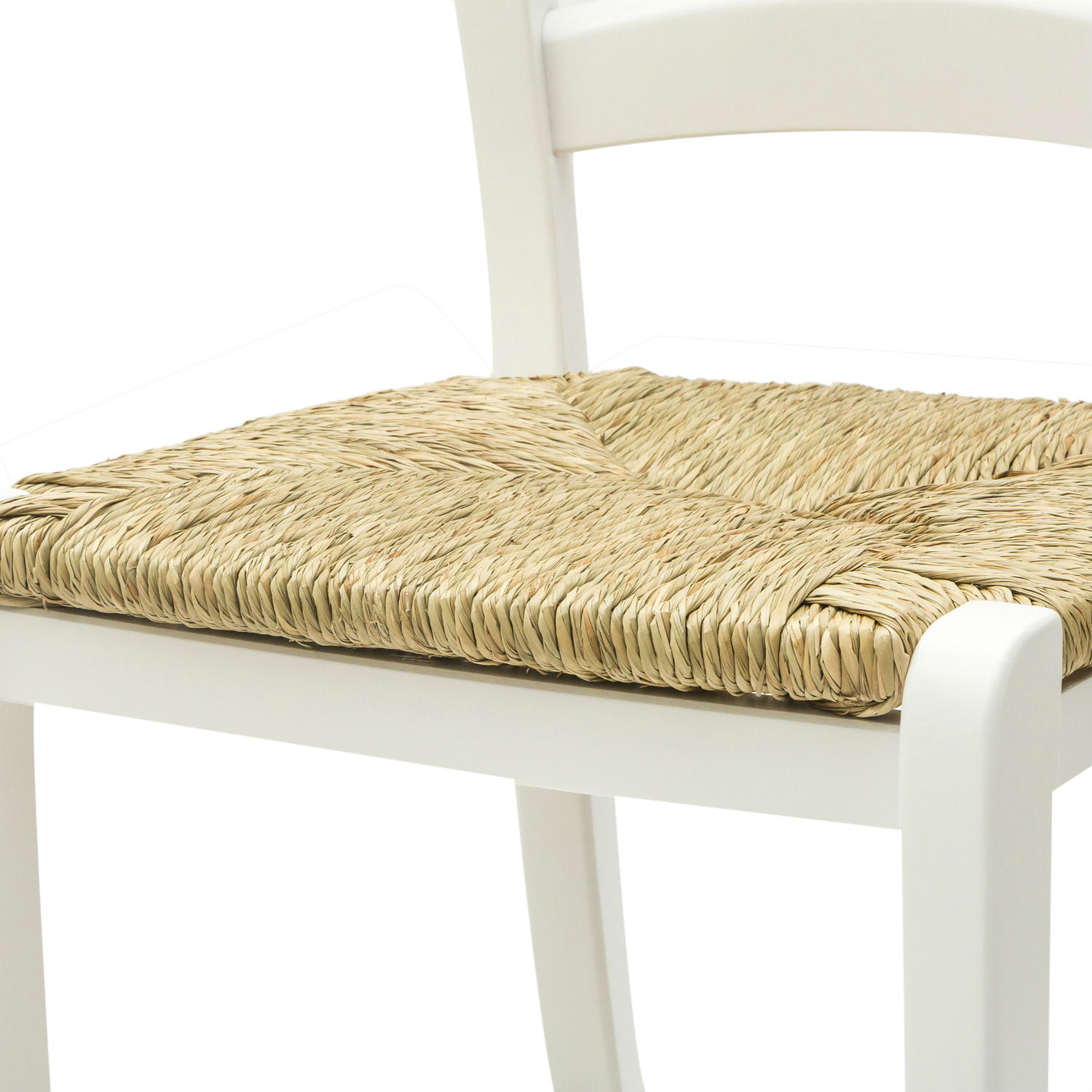 Sgabello Bianco 67cm Sgabello Snack In Paglia Con Schienale