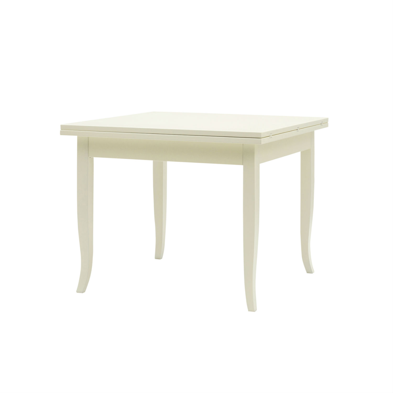 Tavolo Quadrato Shabby A Libro In Legno Laccato Bianco Cm 100x100