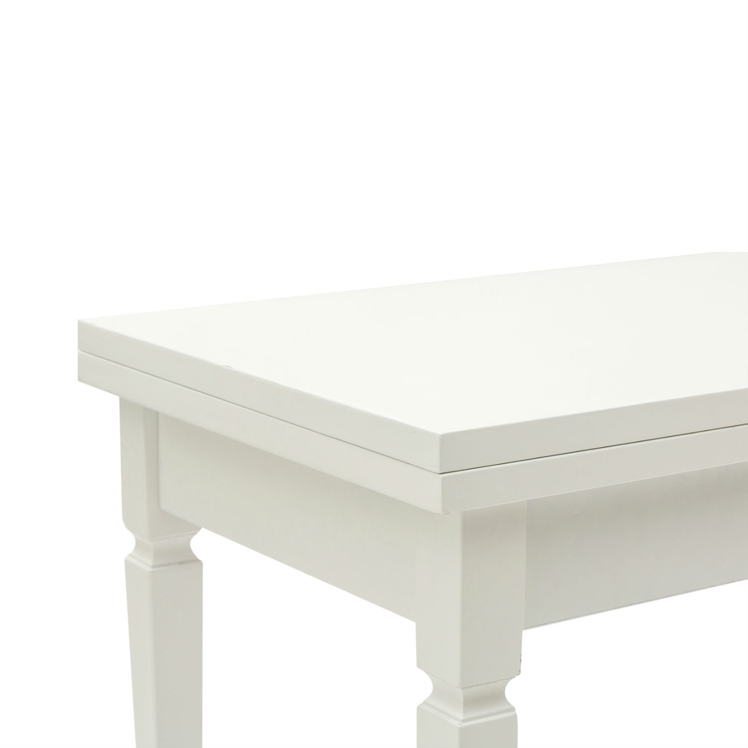 Tavolo vintage rettangolare apribile in legno laccato bianco ...